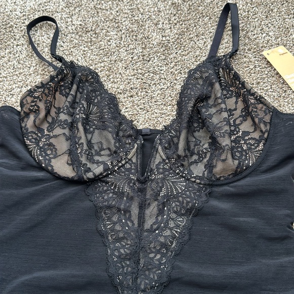 NWT Popilush Deep V Neck Lace Thong Bodysuit XL - Picture 5 of 10